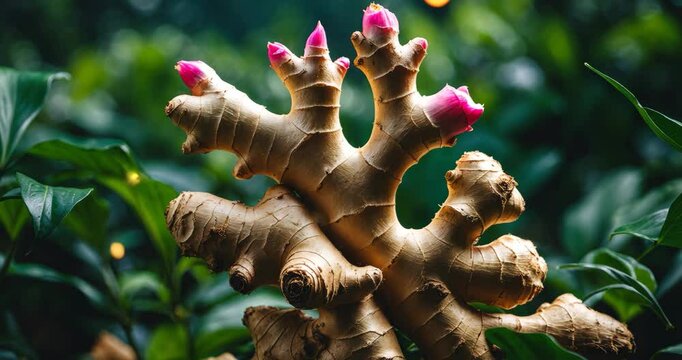Fresh Ginger root or Zingiber Officinale collected from an organic farm.
