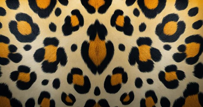 Animal leopard print continuous pattern, abstract spotted design, fur texture