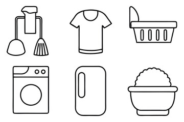 Washing Line Art Illustration Perfect for Home Decor