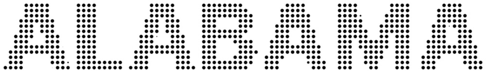 Alabama Black Dot Text with Transparent Background