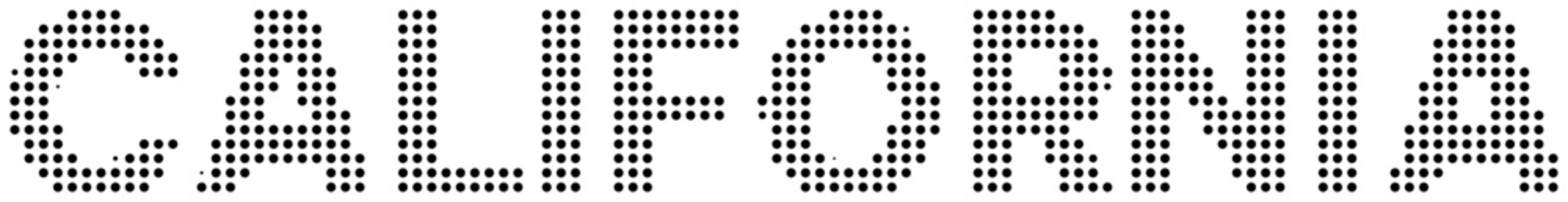 California Black Dot Text with Transparent Background
