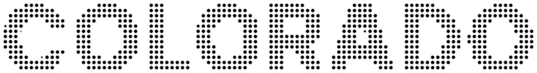 Colorado Black Dot Text with Transparent Background