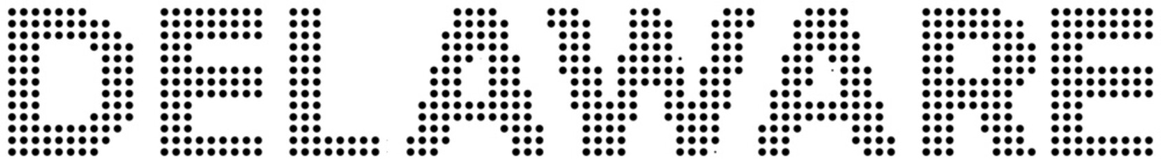 Delaware Black Dot Text with Transparent Background