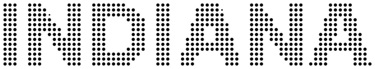 Indiana Black Dot Text with Transparent Background