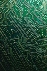 Close-up of a green circuit board, high resolution, intricate details, phone wallpaper