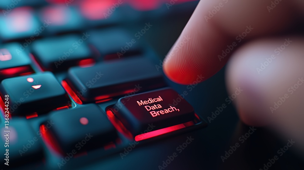 Poster a close-up of a finger pressing a keyboard key labeled 