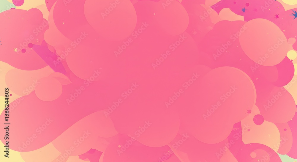 Poster Abstract pink blob background with bubbles for design and decoration