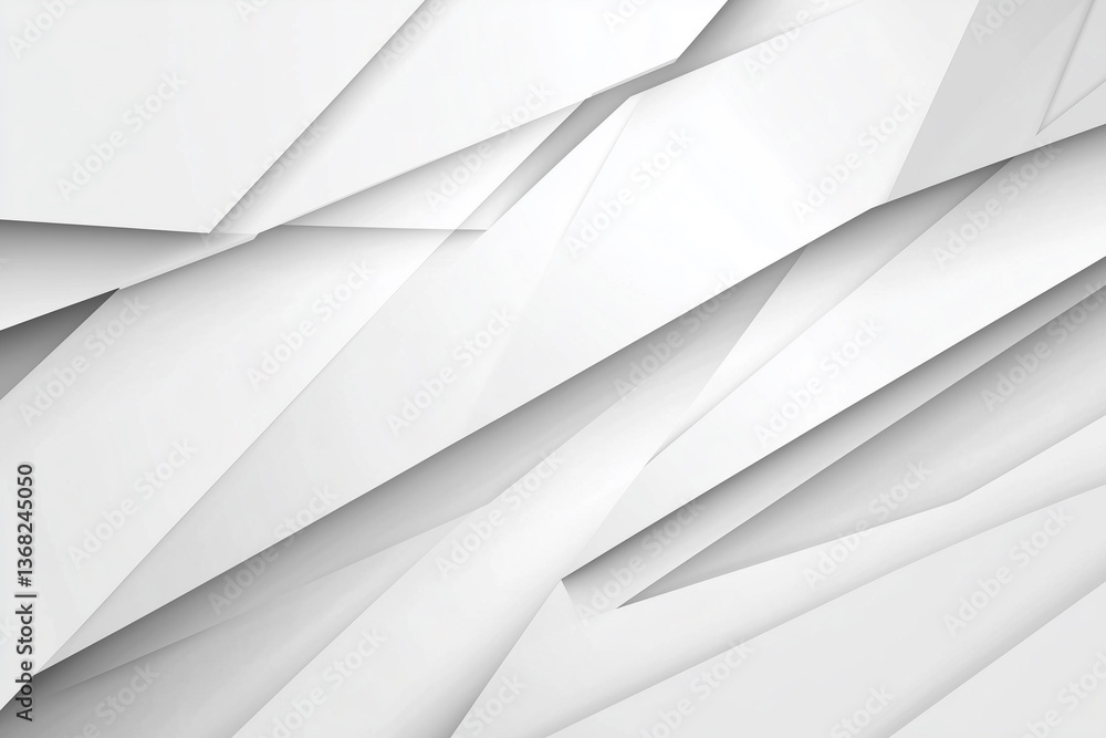 Poster abstract white background with geometric shapes and subtle shadows design