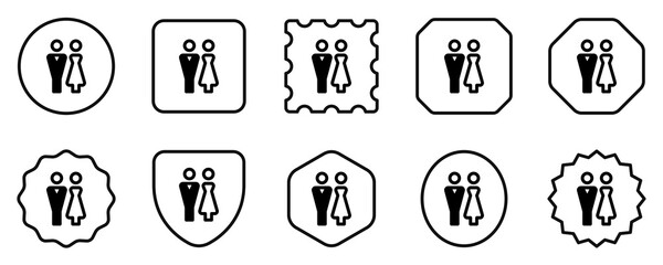 Editable bride and groom, wedding, couple vector icon. Wedding, valentine, love, celebration. Part of a big icon set family. Perfect for web and app interfaces, presentations, infographics, etc
