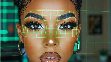 Beauty Influencer's Holographic Makeup Tutorial With AI Generative AI