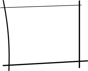 Doodle hand drawn highlight rectangles or frames. Cartoon Geometric shapes for your design. Collection of pencil or pen sketch elements of squares and marks isolated on transparent background.