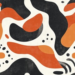 Obraz premium Retro boho seamless pattern design abstract inspiration graphic art curvy shapes