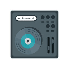 Vector Illustration of a DJ Turntable - Audio Mixing Equipment Icon