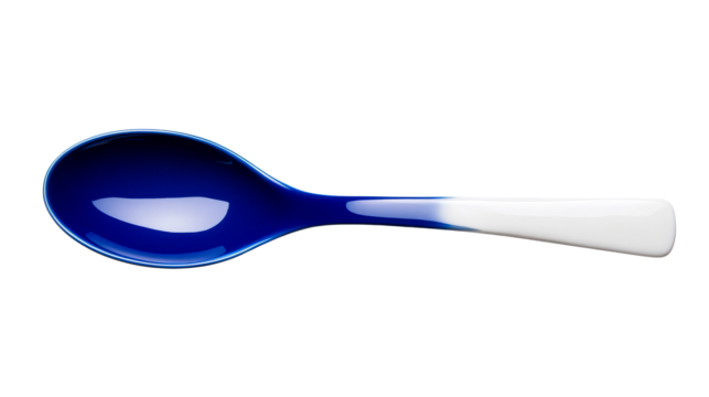 Elegant two-tone spoon with a seamless color transition, cut out transparent