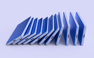 3d render external hardisk isolated on white 