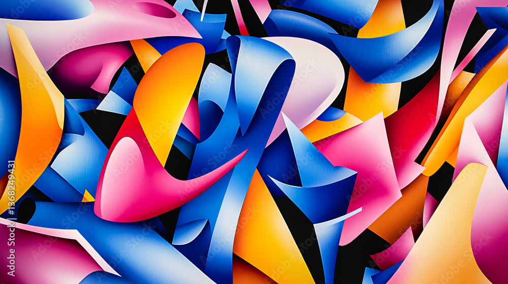 Poster colorful abstract background evoking technological progress through dynamic patterns and vivid color