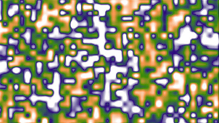 Abstract Vibrant Pixelated Pattern with Green Orange Purple Dots and Lines