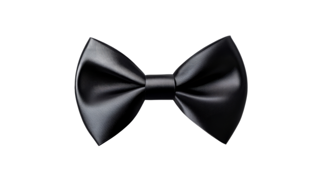 Black Bow Tie, elegant formal attire, cut out transparent