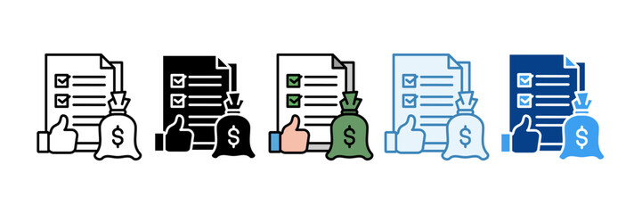 Valuation  Icon Set Multiple Style Collection