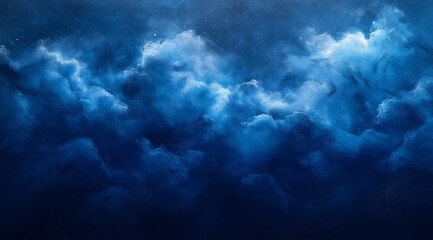 Obraz premium Dark Blue Watercolor Background – Night Sky Texture with Deep Blue Tones and Artistic Water Painting Effect