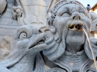 pantheon fountain piazza della rotonda rome detail