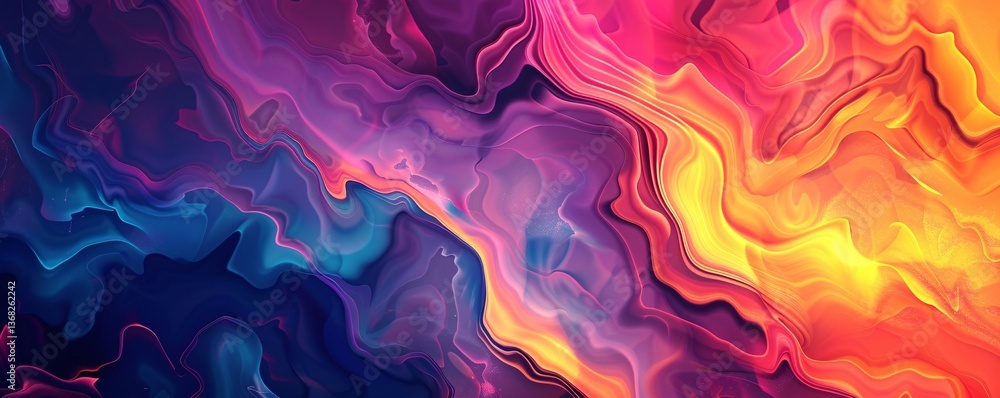 Poster vibrant abstract background with flowing wavy swirl pattern gradient, perfect for desktop, banner, p