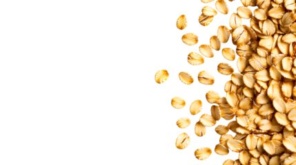 Oat flakes texture, oat grains background, breakfast cereal, cut out transparent
