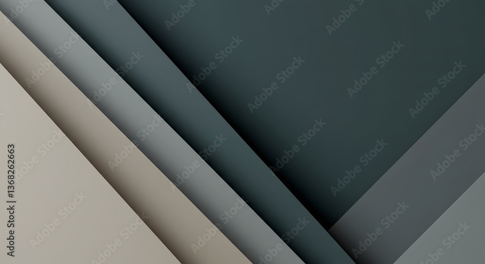 Leinwandbilder abstract layers of gray tones background with geometric shapes design