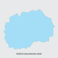 North Macedonia map. Map of North Macedonia, Line, shape, icon, abstract, vector, design, isolated, art,  illustration, white, earth, blue, country 
