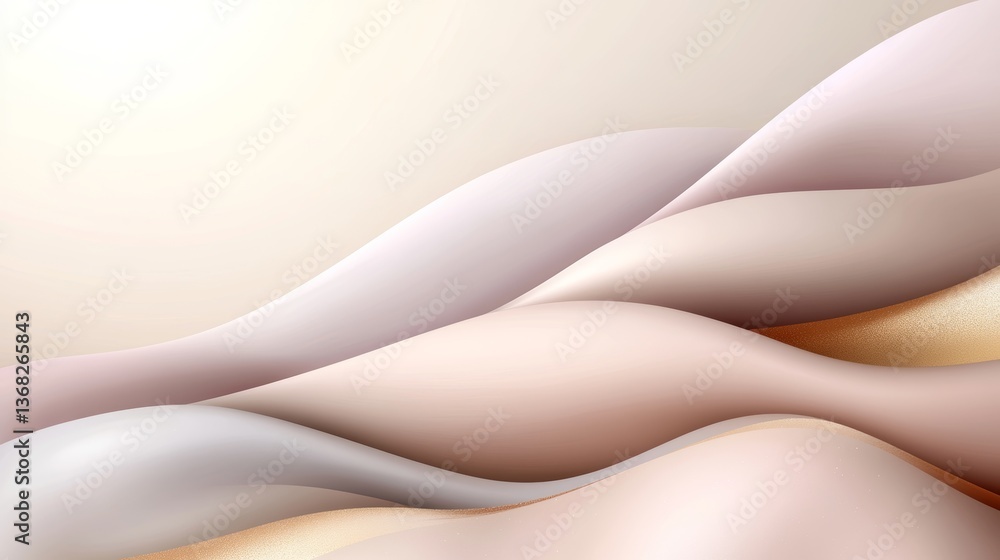 Aufkleber abstract flowing forms with light pastel colors create a soft, minimalist aesthetic, suggesting calm