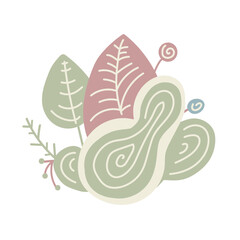 Whimsical vector design element. Creative colorful organic shape. 