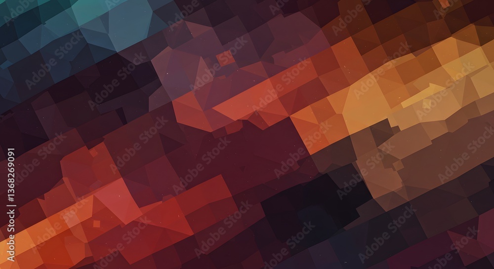 Aufkleber Abstract Geometric Pattern with Dynamic Angular Shapes and Warm Tones