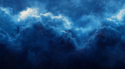 Dark Blue Watercolor Background &ndash; Night Sky Texture with Deep Blue Tones and Artistic Water Painting Effect