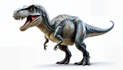 Fototapeta premium Illustration of Dinosaur Standing with Open Mouth on White Background