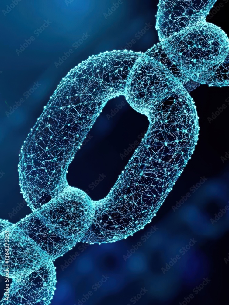 Poster blockchain ledger interface confirming transaction records and product authenticity at every supply 