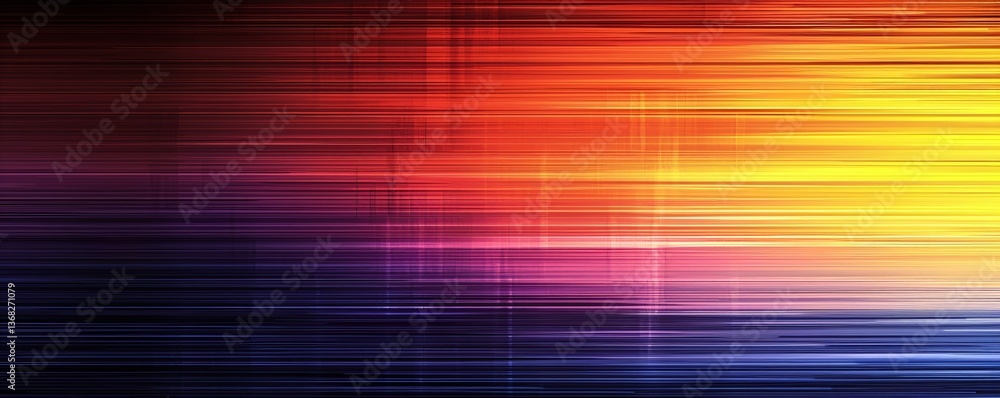 Poster Abstract background with glowing lines creating colorful spectrum from blue to red