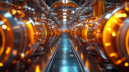 futuristic small modular nuclear reactor symbolizes clean energy innovation, sustainability, and efficiency, highlighting advancements in safety, scalability, and reduced environmental impact