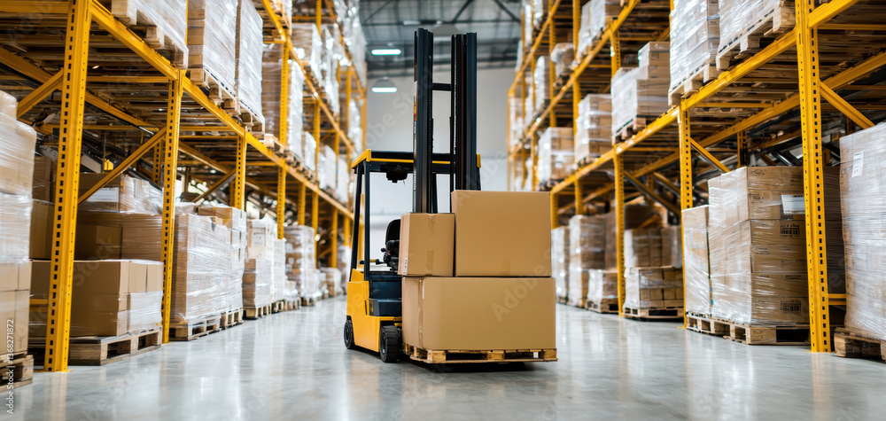 Poster automated warehouse storing pharmaceutical products with rfid-tagged pallets and real-time inventory
