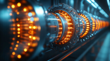 futuristic small modular nuclear reactor symbolizes clean energy innovation, sustainability, and efficiency, highlighting advancements in safety, scalability, and reduced environmental impact