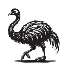 Black Color Moa Silhouette Vector Illustration, Solid White Background