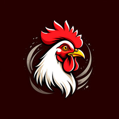 Gaming Mascot Logo Chicken Red
