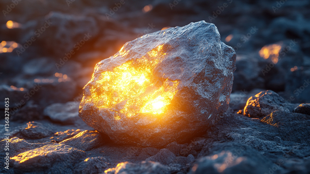 Wall mural lithium-ion battery mineral compounds, symbolizing lithium mining and modern energy solutions throug
