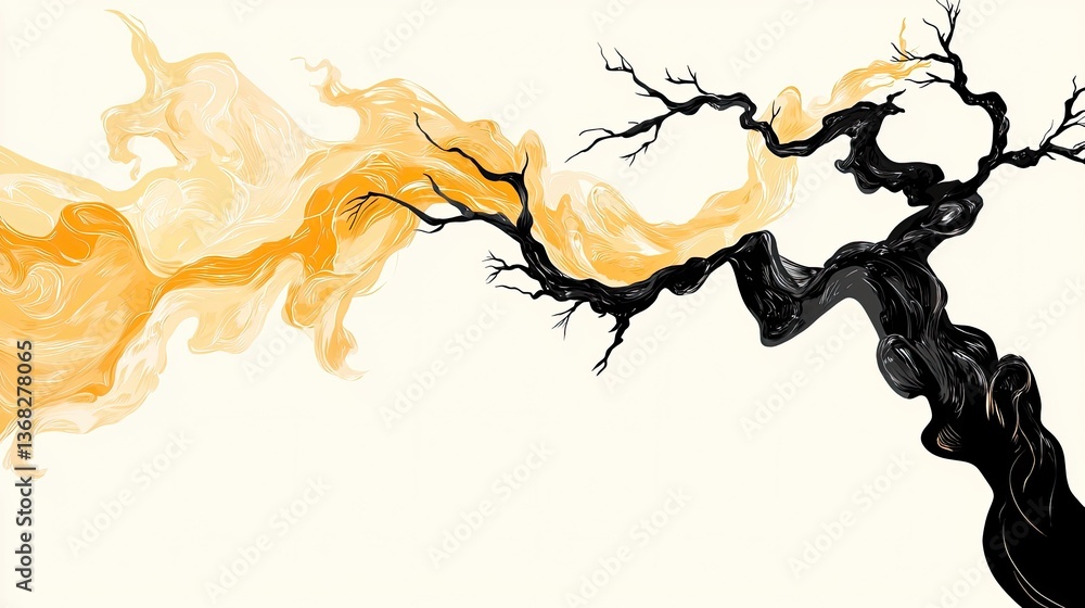 Poster dynamic flowing colors representing transformation abstract art digital creation studio artistic per