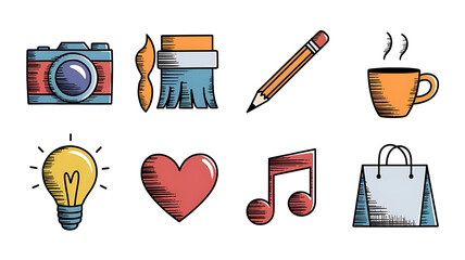 Creative icons vintage style graphic design elements