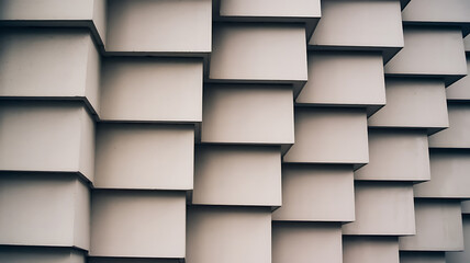 Abstract architectural facade layered geometric panels