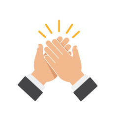 Obraz premium Hands coming together in applause with minimal design elements showcasing vector art