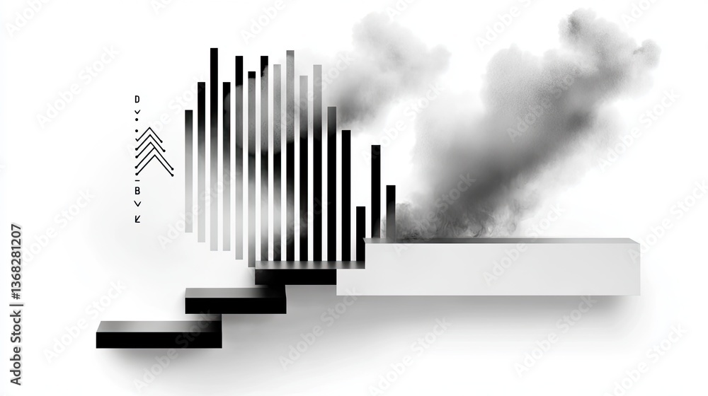 Aufkleber dynamic smoke patterns create artistic visuals urban environment abstract art modern design