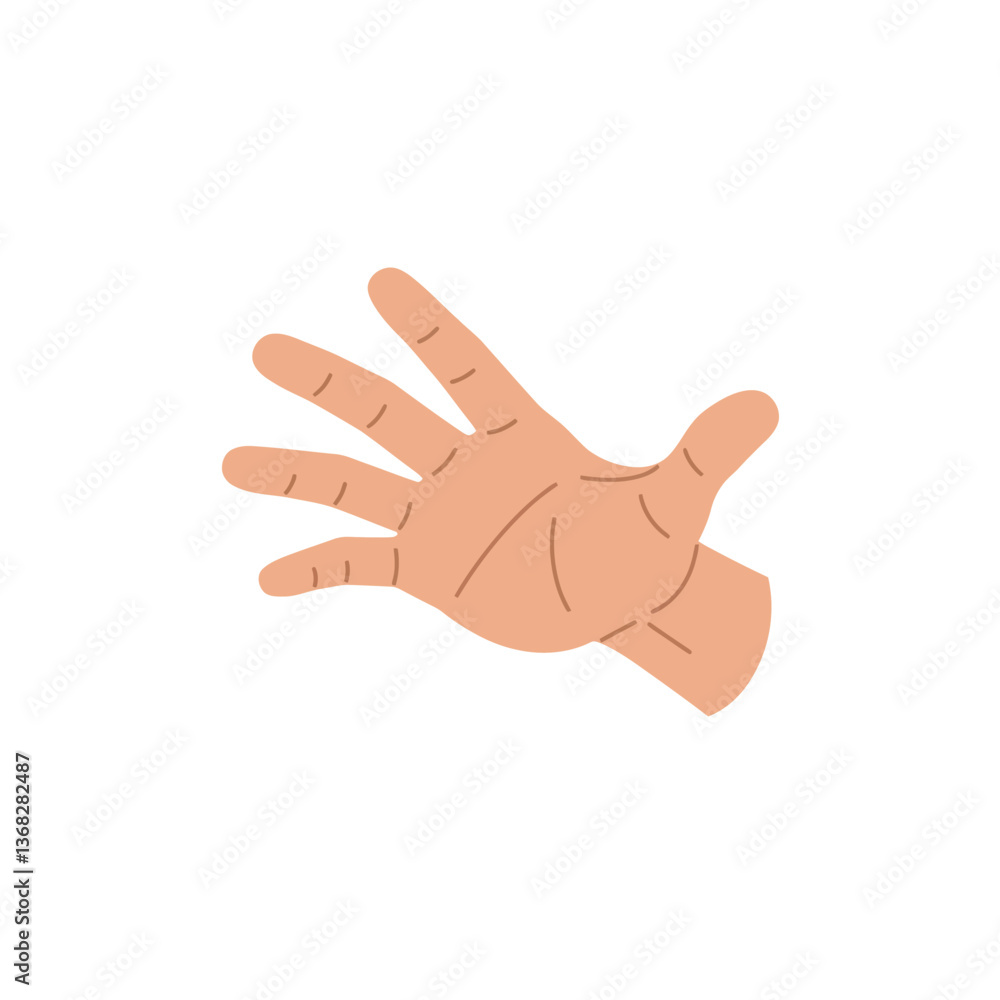 Poster hand gesture showing open palm in flat design style vector art