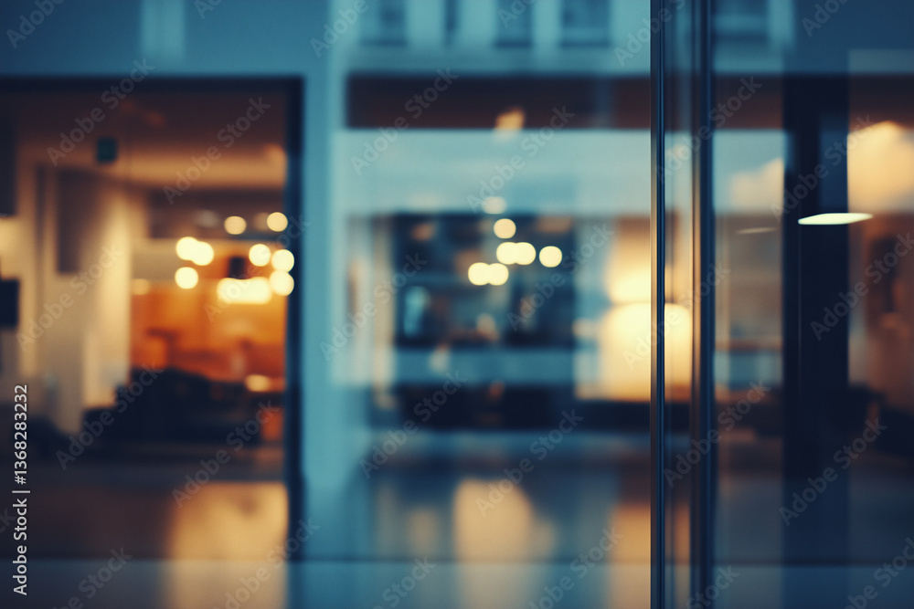 Poster blurred architecture: a blurred view captures the elegant design of a modern building's interior, cr
