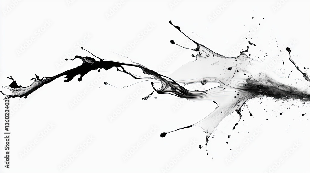 Aufkleber dynamic black ink splash creative studio focusing on minimalist abstract visuals and art concepts